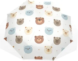 Poeticcity Rain Travel Umbrella, Hand Open Close Windproof Waterproof Folding Umbrella, Compact Canopy Strong Ray Parasol Umbrella