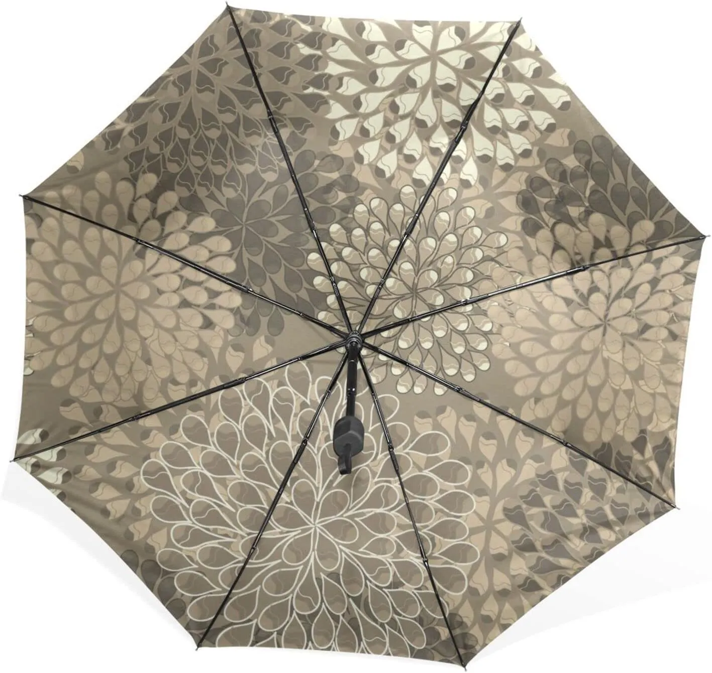 Poeticcity Rain Travel Umbrella, Hand Open Close Windproof Waterproof Folding Umbrella, Compact Canopy Strong Ray Parasol Umbrella