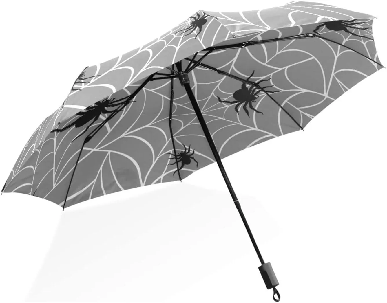 Poeticcity Rain Travel Umbrella, Hand Open Close Windproof Waterproof Folding Umbrella, Compact Canopy Strong Ray Parasol Umbrella