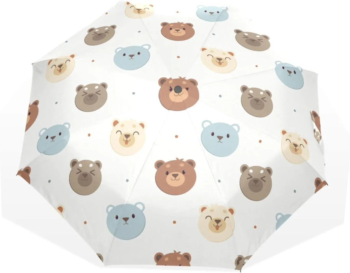 Poeticcity Rain Travel Umbrella, Hand Open Close Windproof Waterproof Folding Umbrella, Compact Canopy Strong Ray Parasol Umbrella