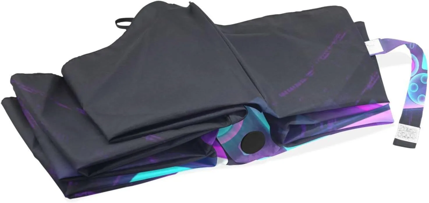 Poeticcity Rain Travel Umbrella, Hand Open Close Windproof Waterproof Folding Umbrella, Compact Canopy Strong Ray Parasol Umbrella