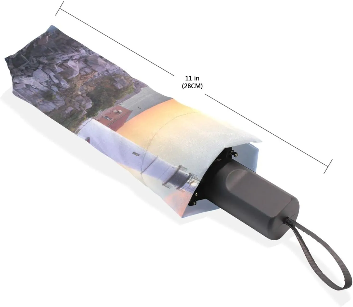 Poeticcity Rain Travel Umbrella, Hand Open Close Windproof Waterproof Folding Umbrella, Compact Canopy Strong Ray Parasol Umbrella