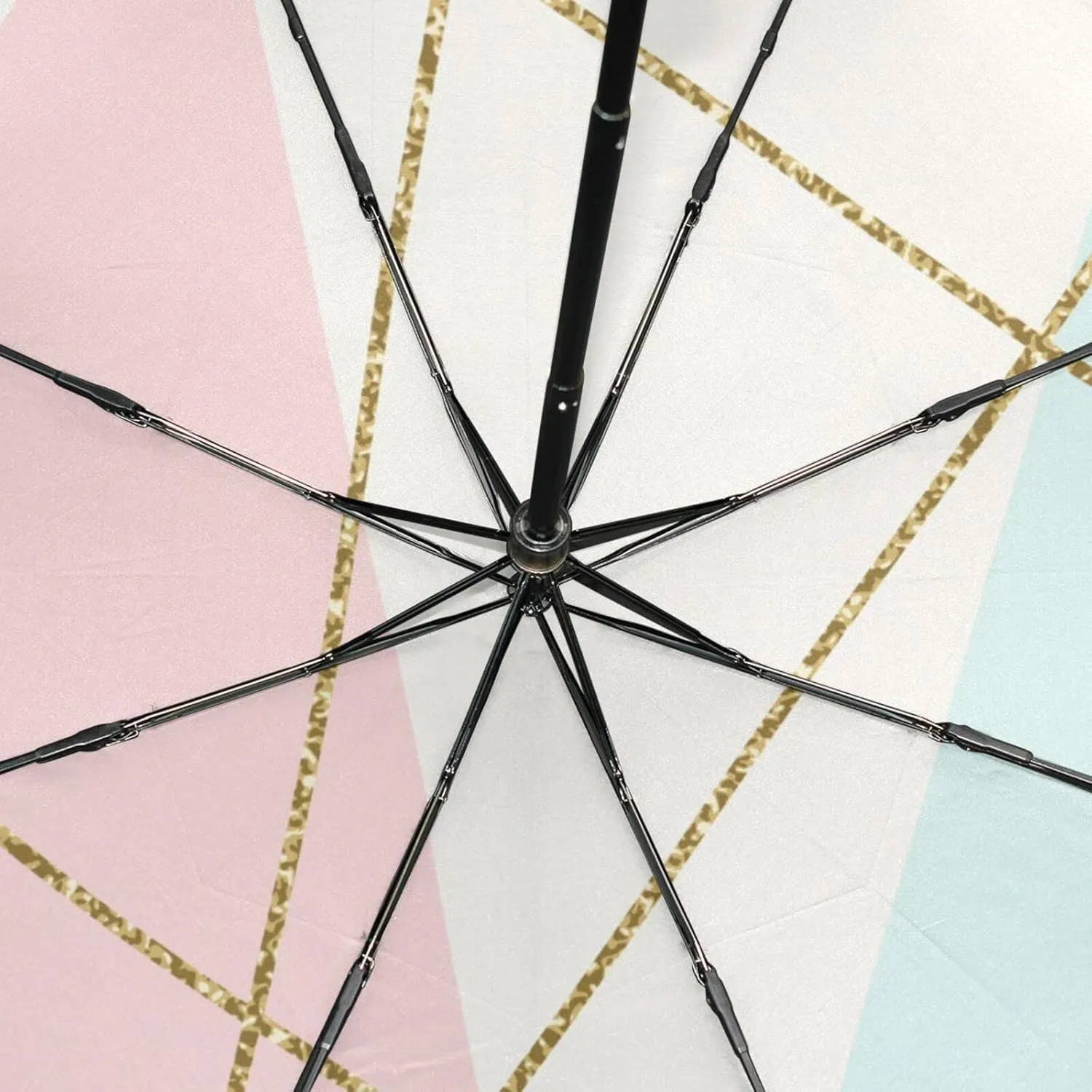 Poeticcity Rain Travel Umbrella, Hand Open Close Windproof Waterproof Folding Umbrella, Compact Canopy Strong Ray Parasol Umbrella