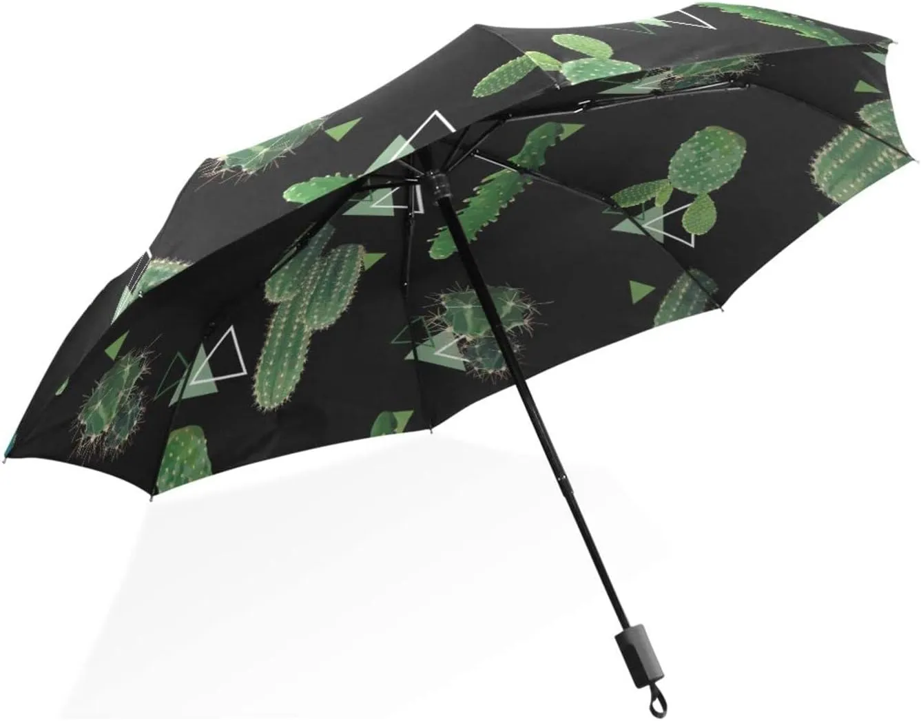 Poeticcity Rain Travel Umbrella, Hand Open Close Windproof Waterproof Folding Umbrella, Compact Canopy Strong Ray Parasol Umbrella
