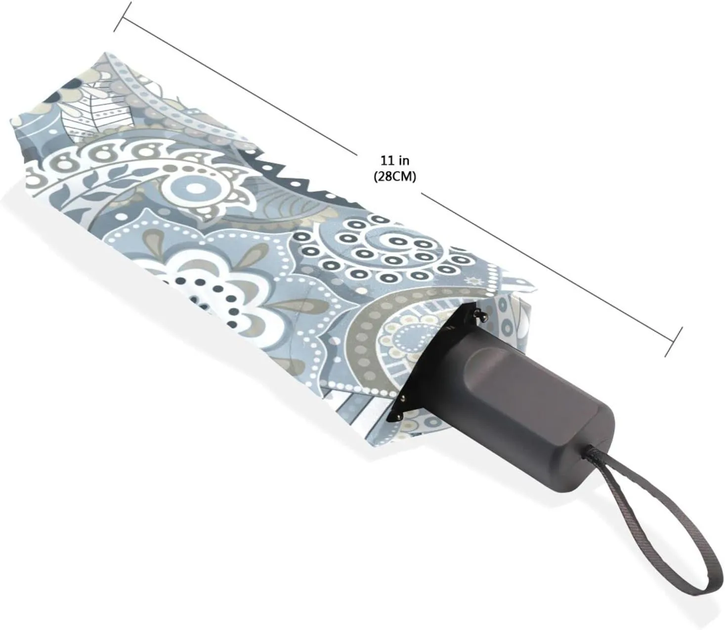 Poeticcity Rain Travel Umbrella, Hand Open Close Windproof Waterproof Folding Umbrella, Compact Canopy Strong Ray Parasol Umbrella