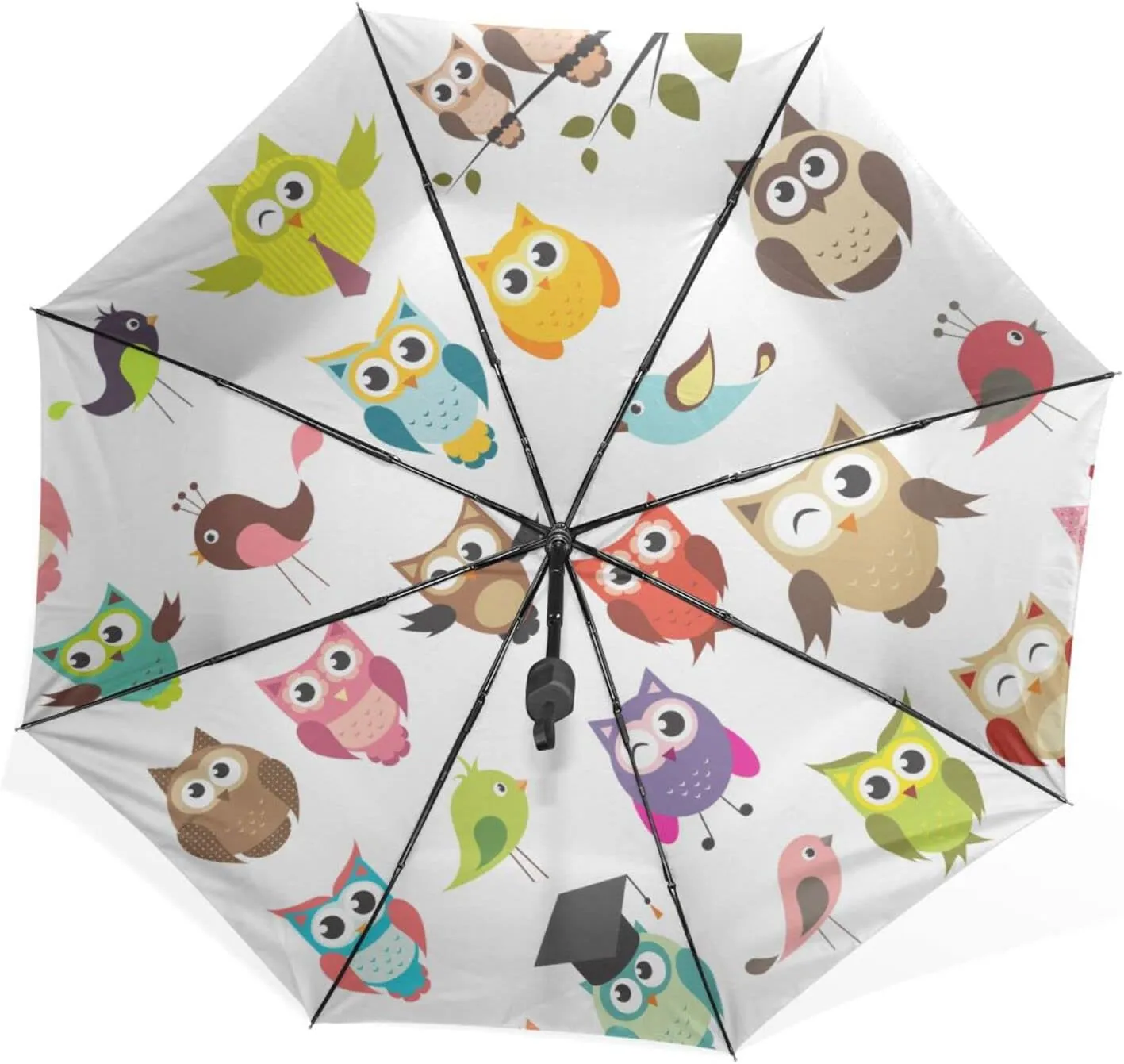 Poeticcity Rain Travel Umbrella, Hand Open Close Windproof Waterproof Folding Umbrella, Compact Canopy Strong Ray Parasol Umbrella