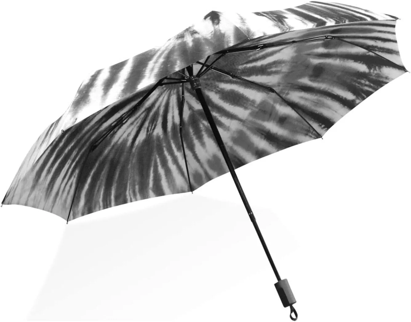 Poeticcity Rain Travel Umbrella, Hand Open Close Windproof Waterproof Folding Umbrella, Compact Canopy Strong Ray Parasol Umbrella