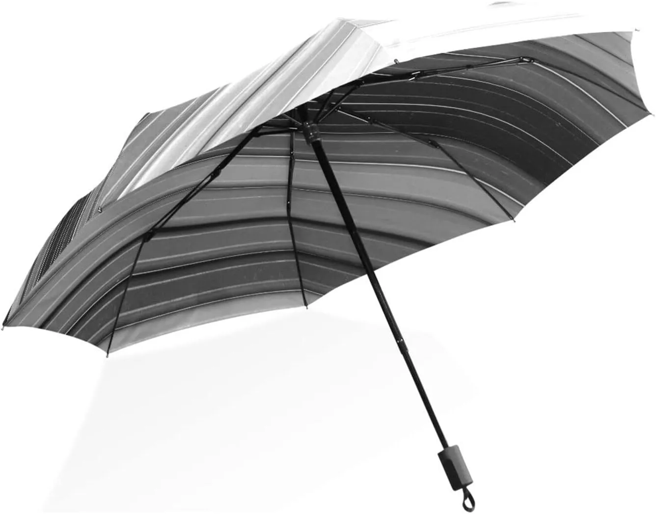 Poeticcity Rain Travel Umbrella, Hand Open Close Windproof Waterproof Folding Umbrella, Compact Canopy Strong Ray Parasol Umbrella