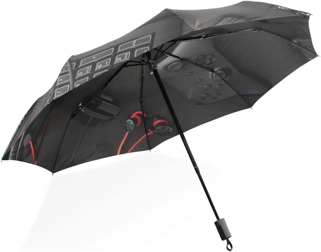 Poeticcity Rain Travel Umbrella, Hand Open Close Windproof Waterproof Folding Umbrella, Compact Canopy Strong Ray Parasol Umbrella