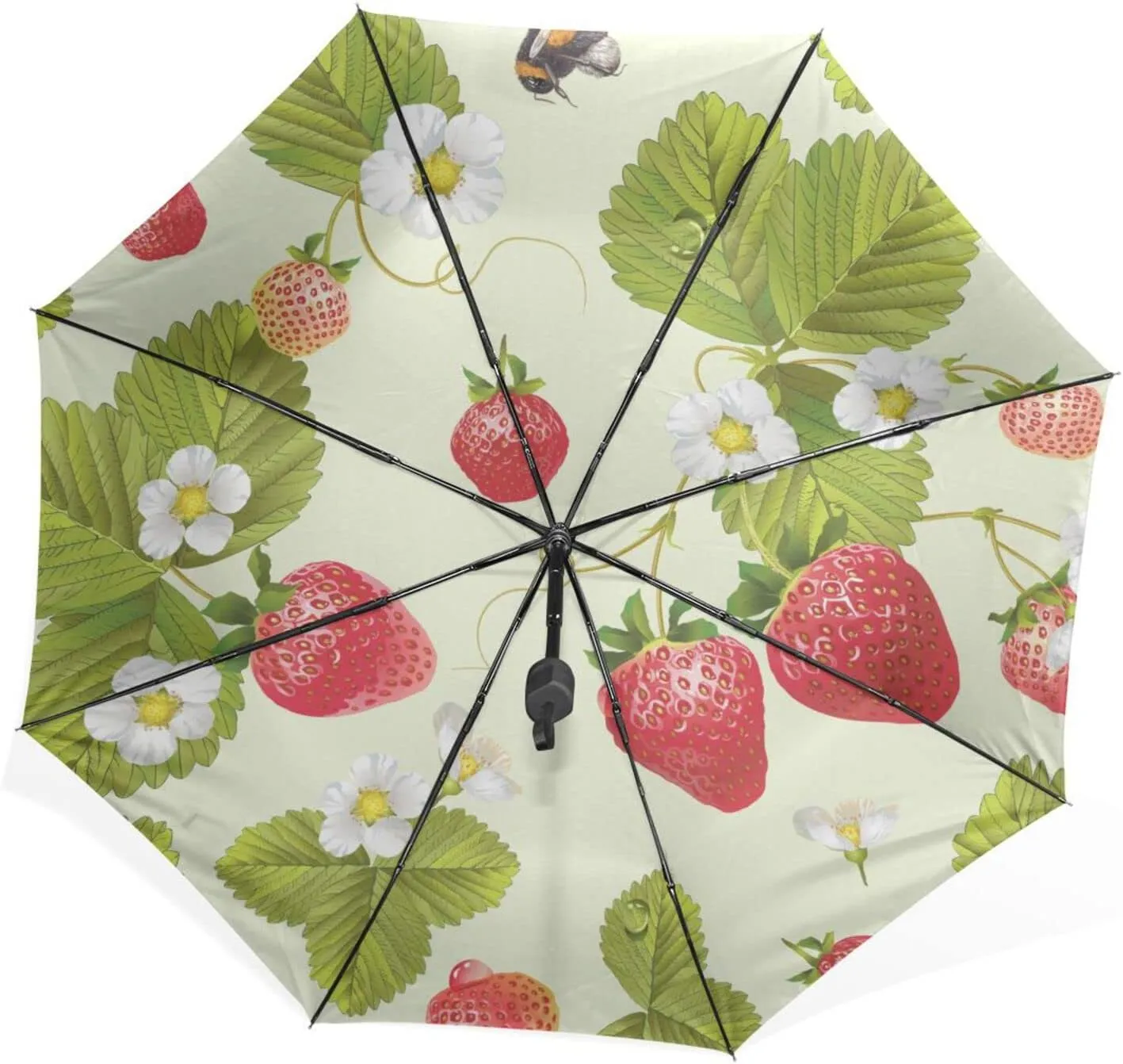 Poeticcity Rain Travel Umbrella, Hand Open Close Windproof Waterproof Folding Umbrella, Compact Canopy Strong Ray Parasol Umbrella
