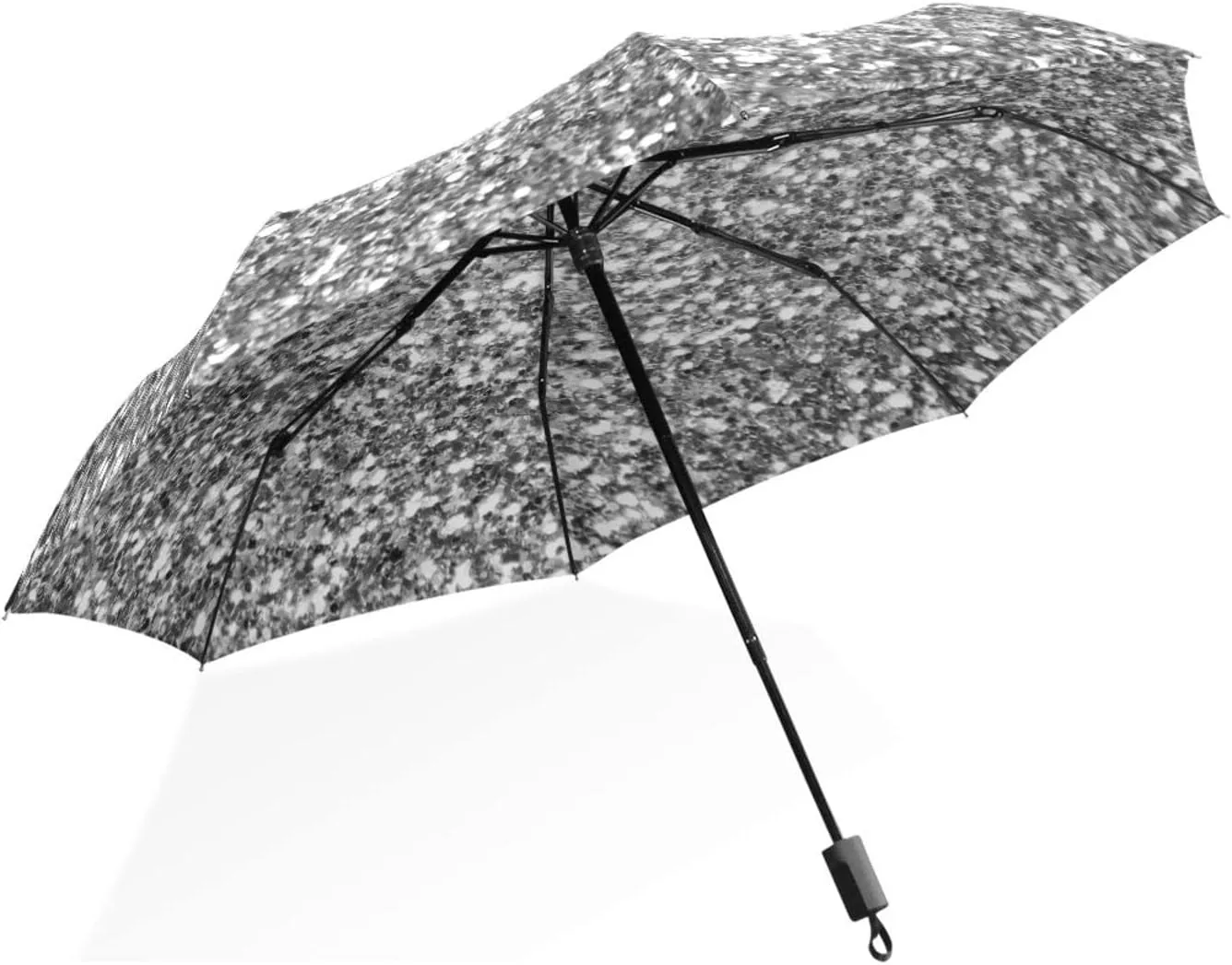Poeticcity Rain Travel Umbrella, Hand Open Close Windproof Waterproof Folding Umbrella, Compact Canopy Strong Ray Parasol Umbrella
