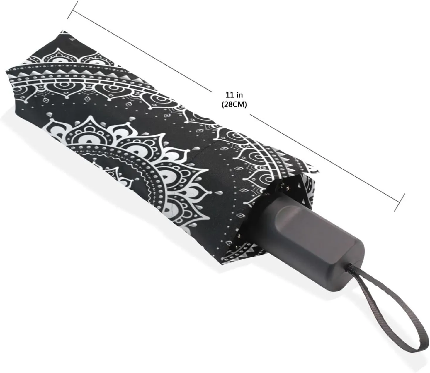 Poeticcity Rain Travel Umbrella, Hand Open Close Windproof Waterproof Folding Umbrella, Compact Canopy Strong Ray Parasol Umbrella
