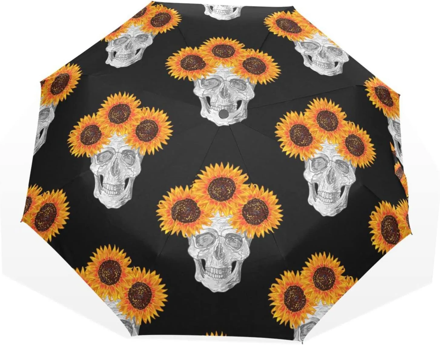 Poeticcity Rain Travel Umbrella, Hand Open Close Windproof Waterproof Folding Umbrella, Compact Canopy Strong Ray Parasol Umbrella