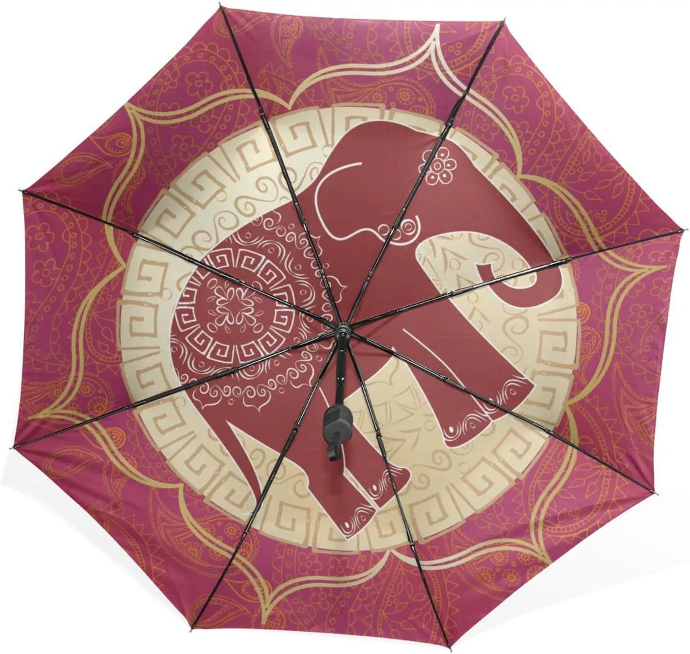 Poeticcity Rain Travel Umbrella, Hand Open Close Windproof Waterproof Folding Umbrella, Compact Canopy Strong Ray Parasol Umbrella