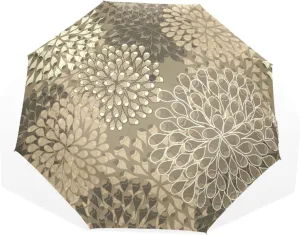 Poeticcity Rain Travel Umbrella, Hand Open Close Windproof Waterproof Folding Umbrella, Compact Canopy Strong Ray Parasol Umbrella