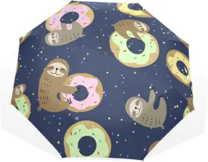 Poeticcity Rain Travel Umbrella, Hand Open Close Windproof Waterproof Folding Umbrella, Compact Canopy Strong Ray Parasol Umbrella