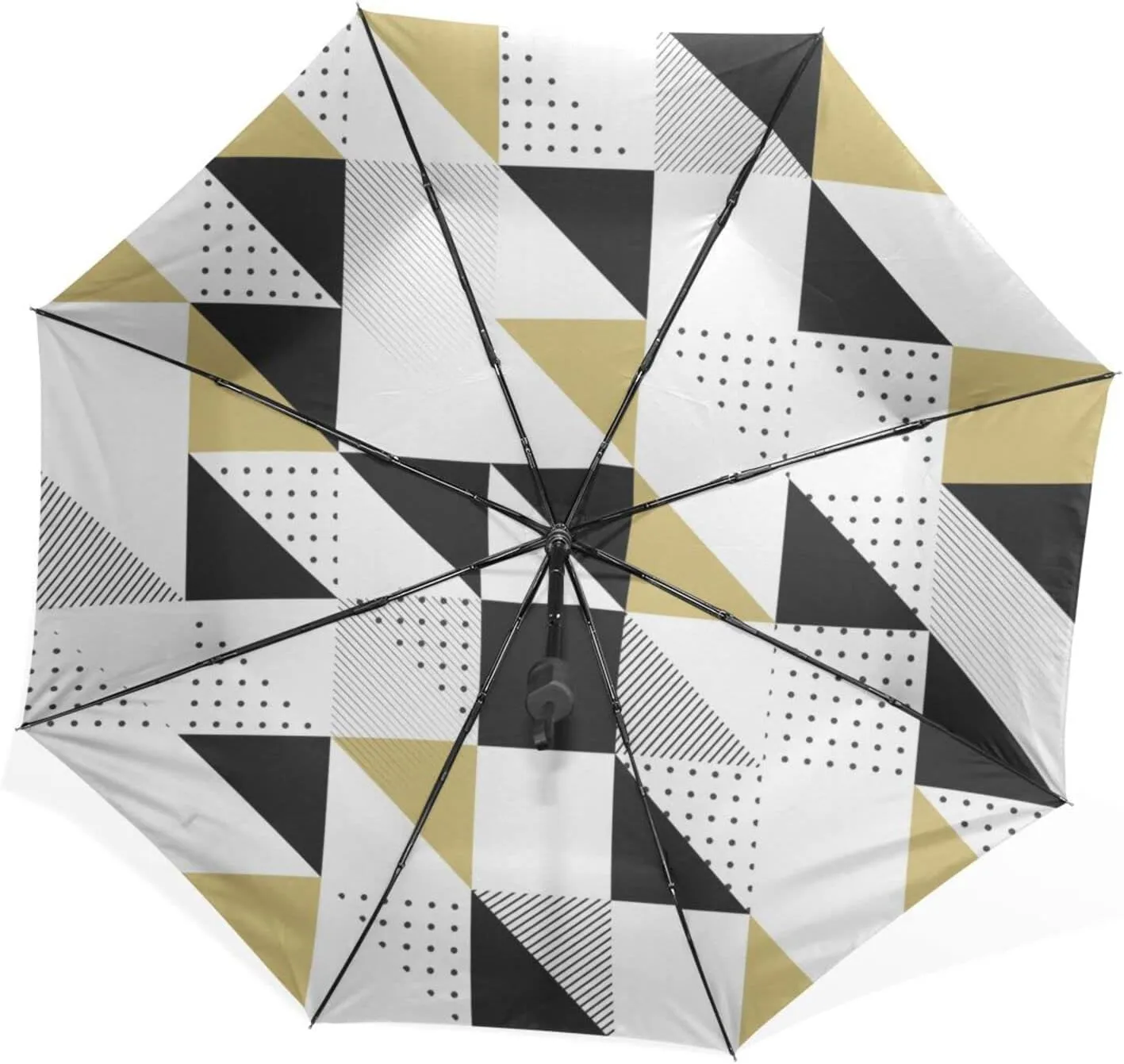 Poeticcity Rain Travel Umbrella, Hand Open Close Windproof Waterproof Folding Umbrella, Compact Canopy Strong Ray Parasol Umbrella