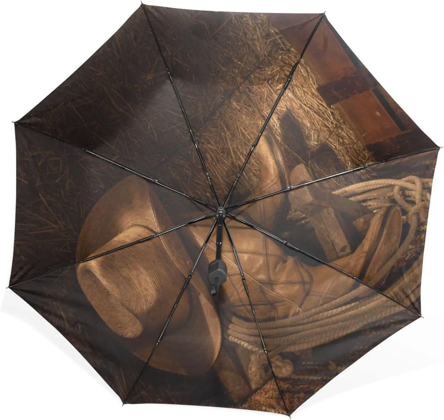 Poeticcity Rain Travel Umbrella, Hand Open Close Windproof Waterproof Folding Umbrella, Compact Canopy Strong Ray Parasol Umbrella