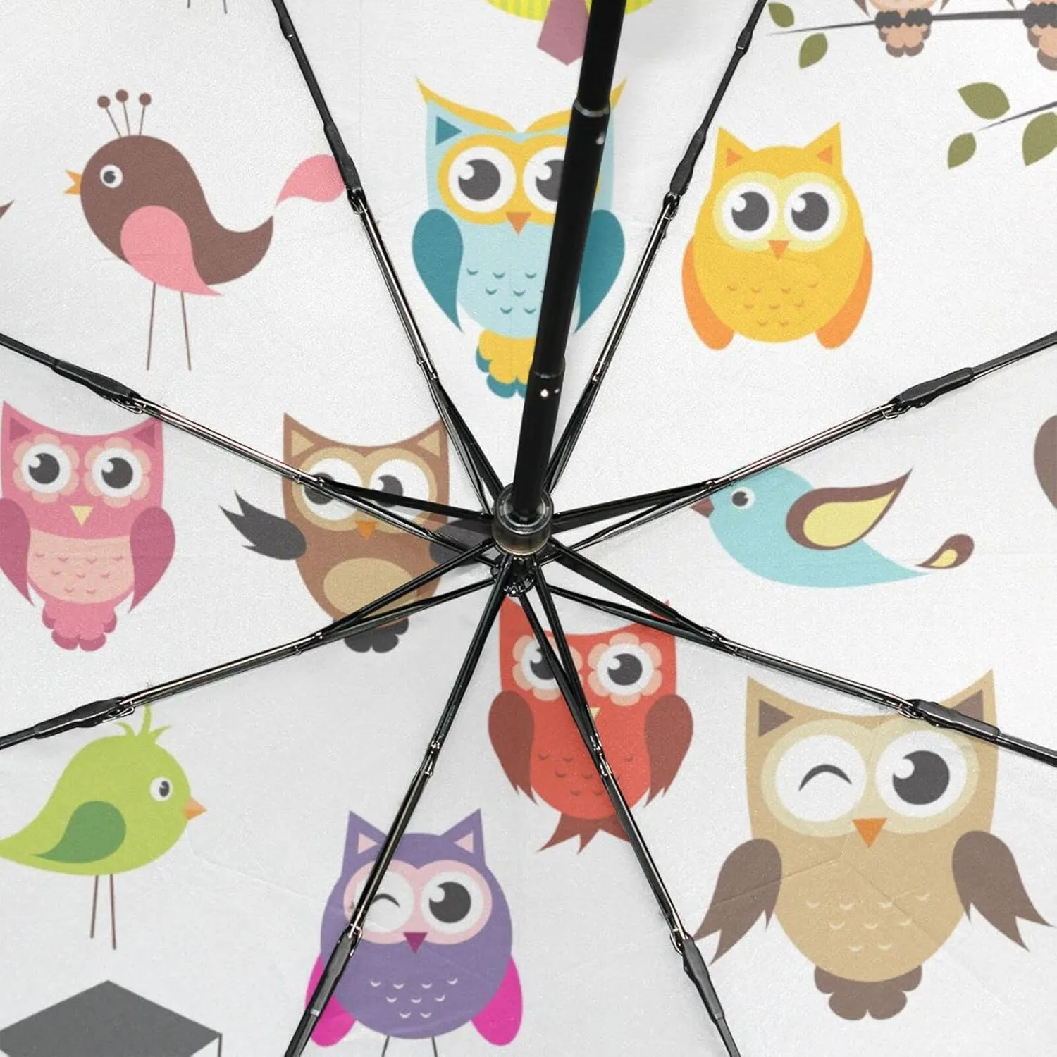 Poeticcity Rain Travel Umbrella, Hand Open Close Windproof Waterproof Folding Umbrella, Compact Canopy Strong Ray Parasol Umbrella