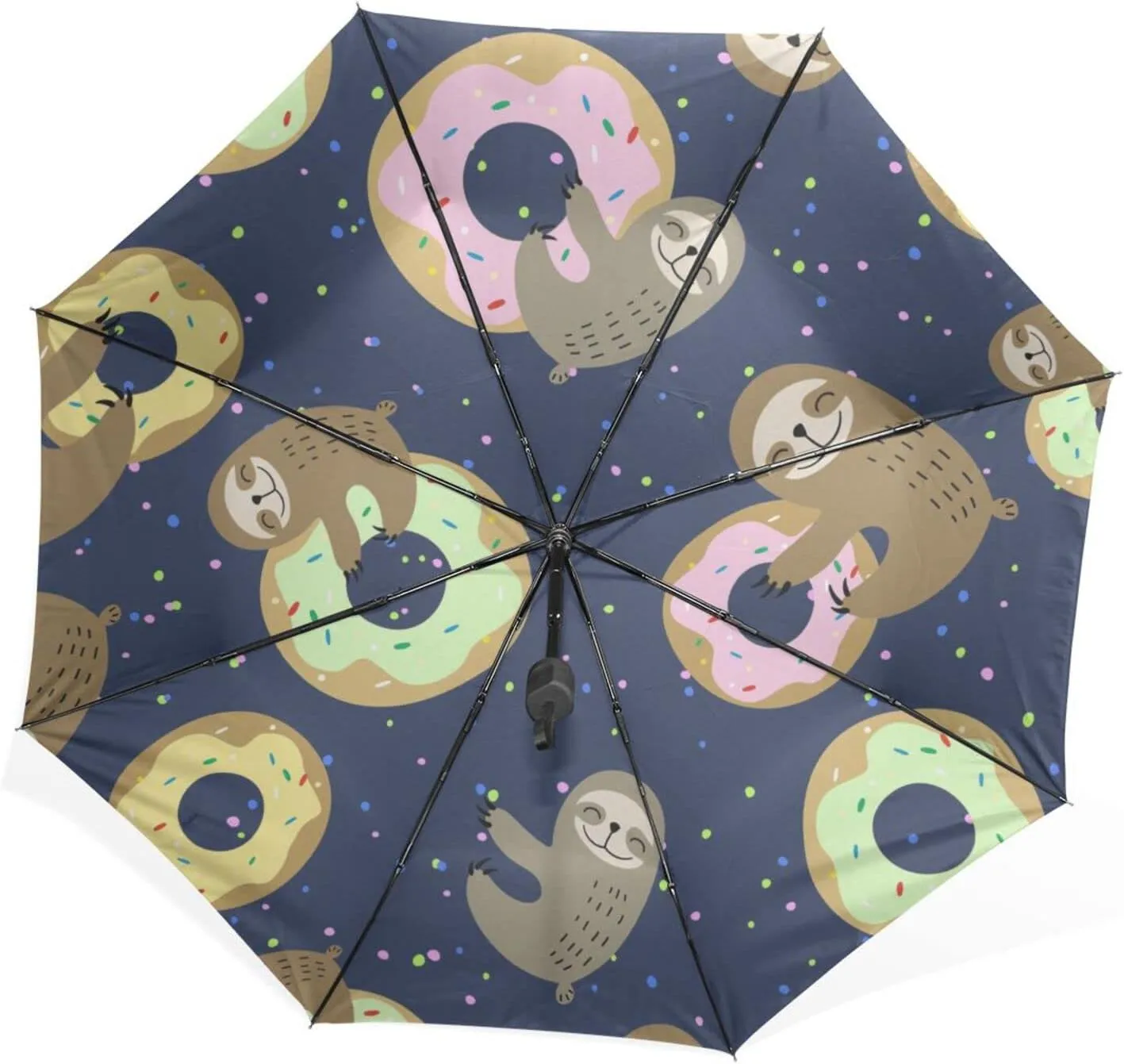 Poeticcity Rain Travel Umbrella, Hand Open Close Windproof Waterproof Folding Umbrella, Compact Canopy Strong Ray Parasol Umbrella