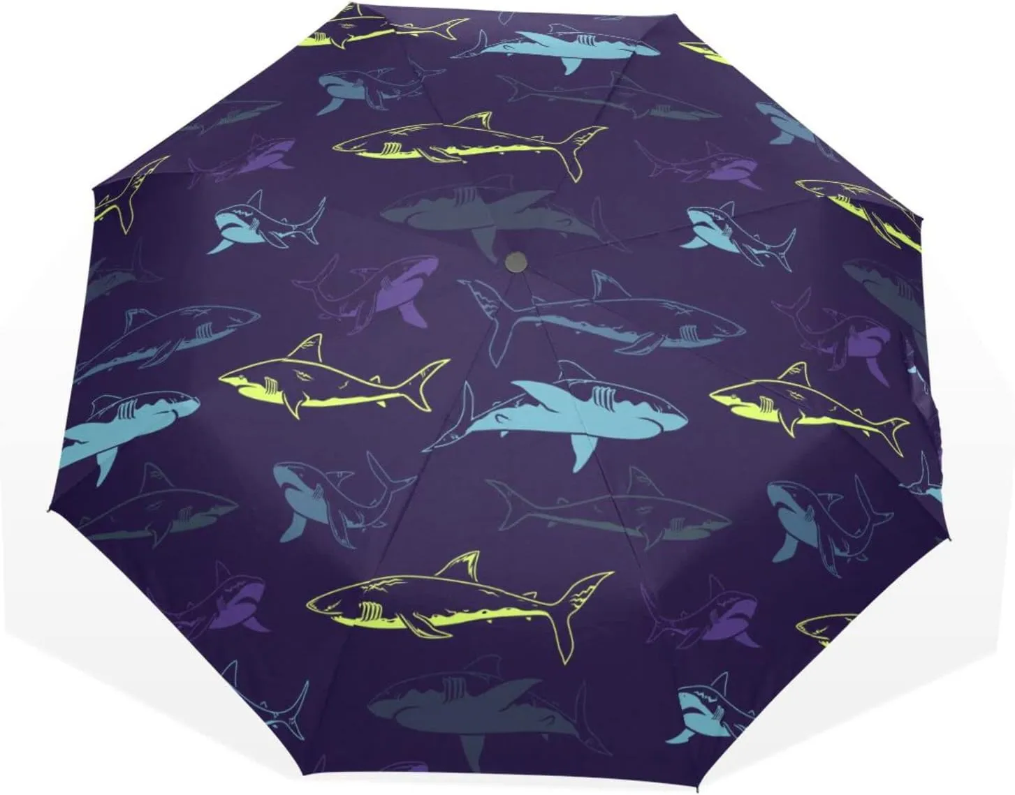 Poeticcity Rain Travel Umbrella, Hand Open Close Windproof Waterproof Folding Umbrella, Compact Canopy Strong Ray Parasol Umbrella