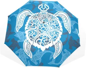 Poeticcity Rain Travel Umbrella, Hand Open Close Windproof Waterproof Folding Umbrella, Compact Canopy Strong Ray Parasol Umbrella