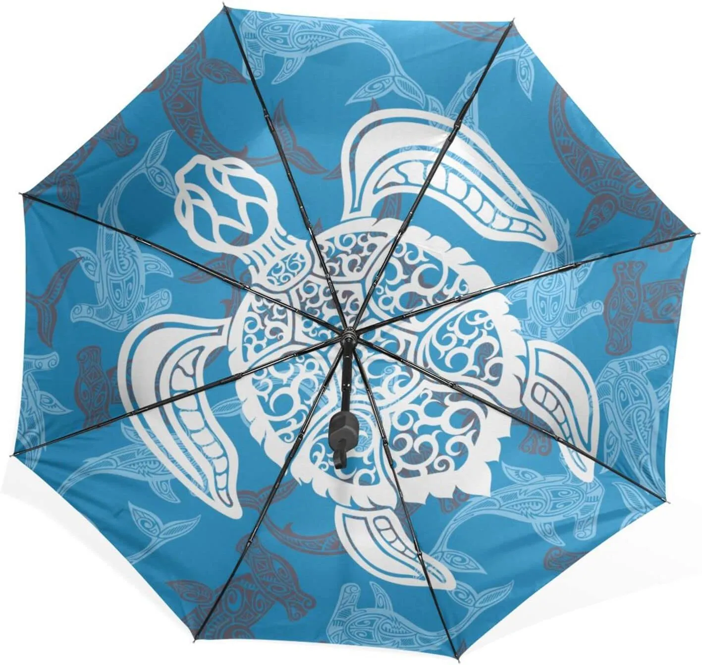 Poeticcity Rain Travel Umbrella, Hand Open Close Windproof Waterproof Folding Umbrella, Compact Canopy Strong Ray Parasol Umbrella