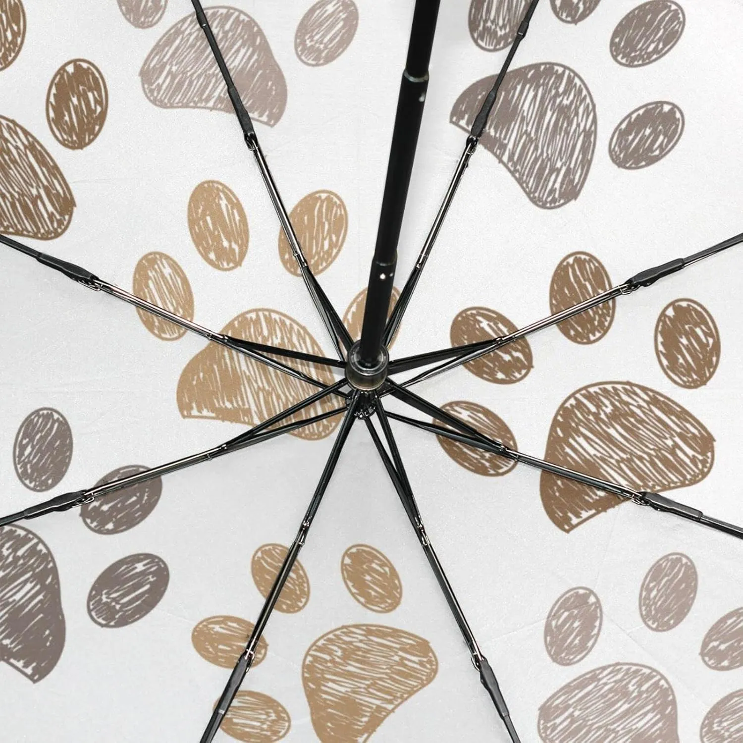 Poeticcity Rain Travel Umbrella, Hand Open Close Windproof Waterproof Folding Umbrella, Compact Canopy Strong Ray Parasol Umbrella