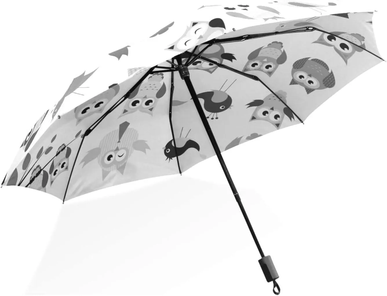 Poeticcity Rain Travel Umbrella, Hand Open Close Windproof Waterproof Folding Umbrella, Compact Canopy Strong Ray Parasol Umbrella