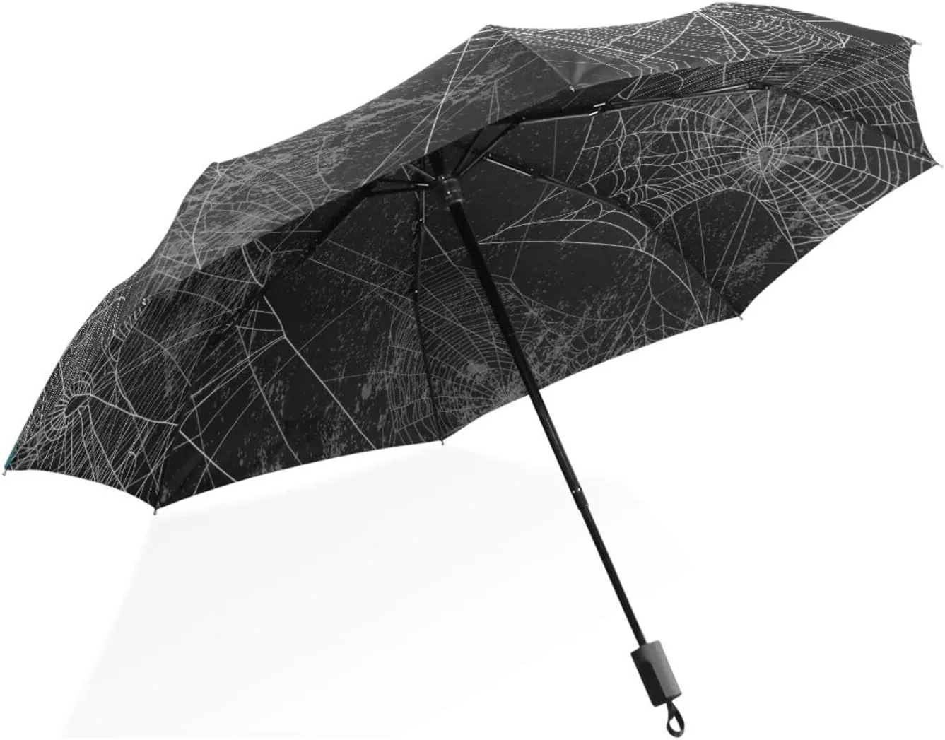 Poeticcity Rain Travel Umbrella, Hand Open Close Windproof Waterproof Folding Umbrella, Compact Canopy Strong Ray Parasol Umbrella