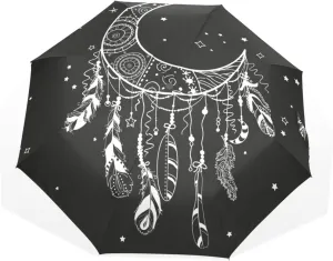 Poeticcity Rain Travel Umbrella, Hand Open Close Windproof Waterproof Folding Umbrella, Compact Canopy Strong Ray Parasol Umbrella