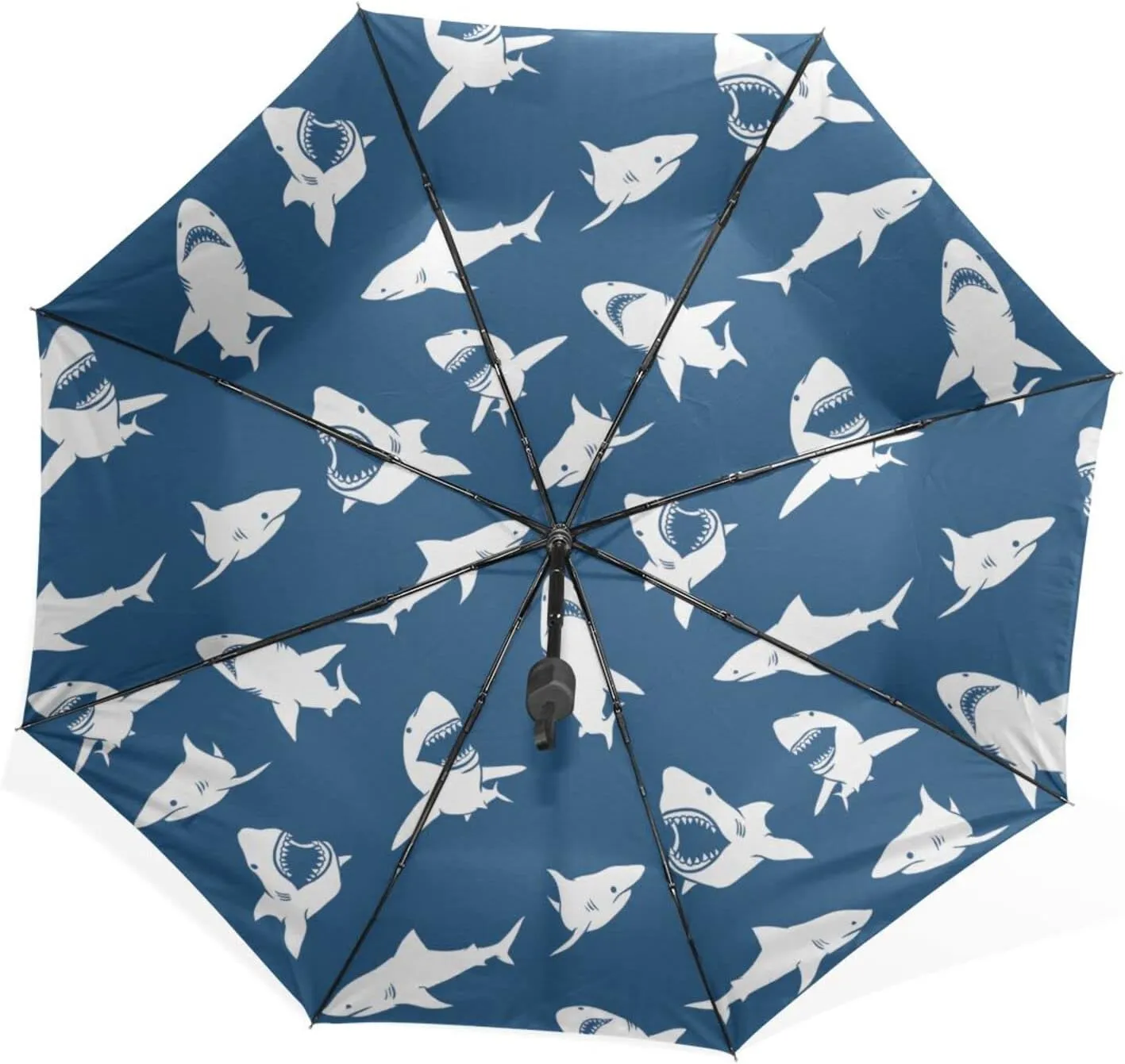 Poeticcity Rain Travel Umbrella, Hand Open Close Windproof Waterproof Folding Umbrella, Compact Canopy Strong Ray Parasol Umbrella