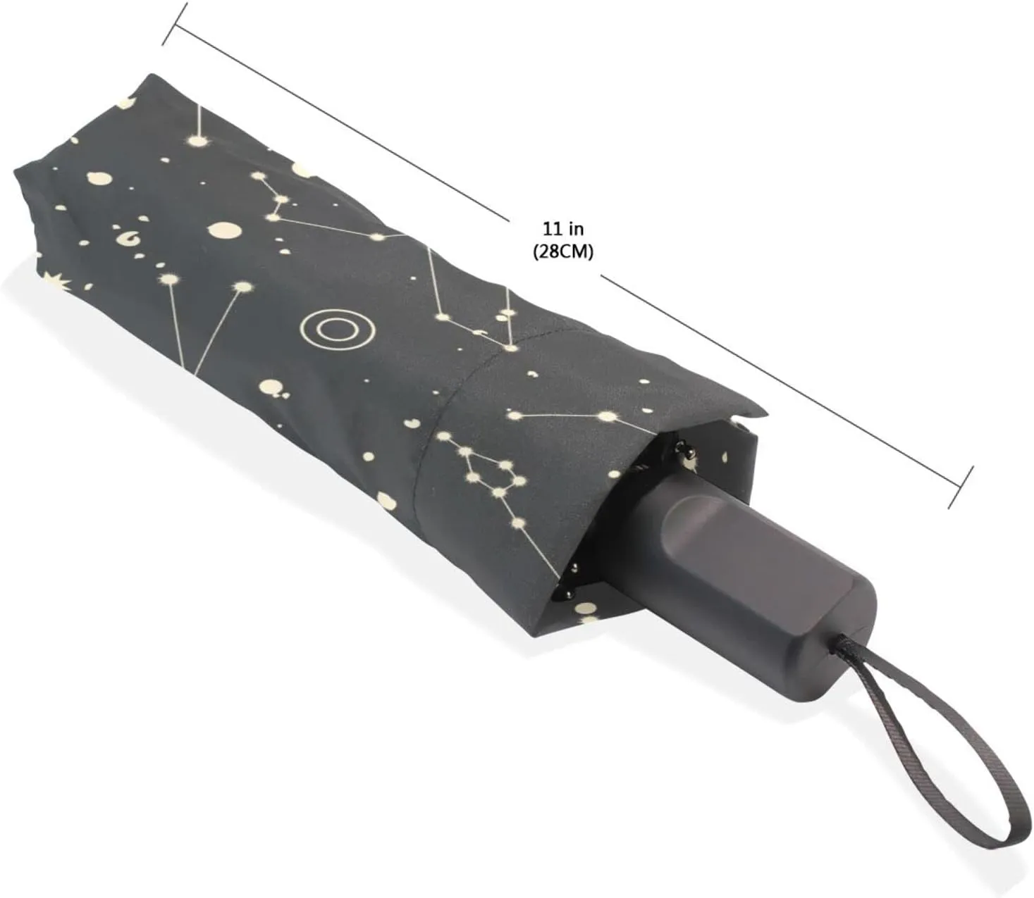 Poeticcity Rain Travel Umbrella, Hand Open Close Windproof Waterproof Folding Umbrella, Compact Canopy Strong Ray Parasol Umbrella