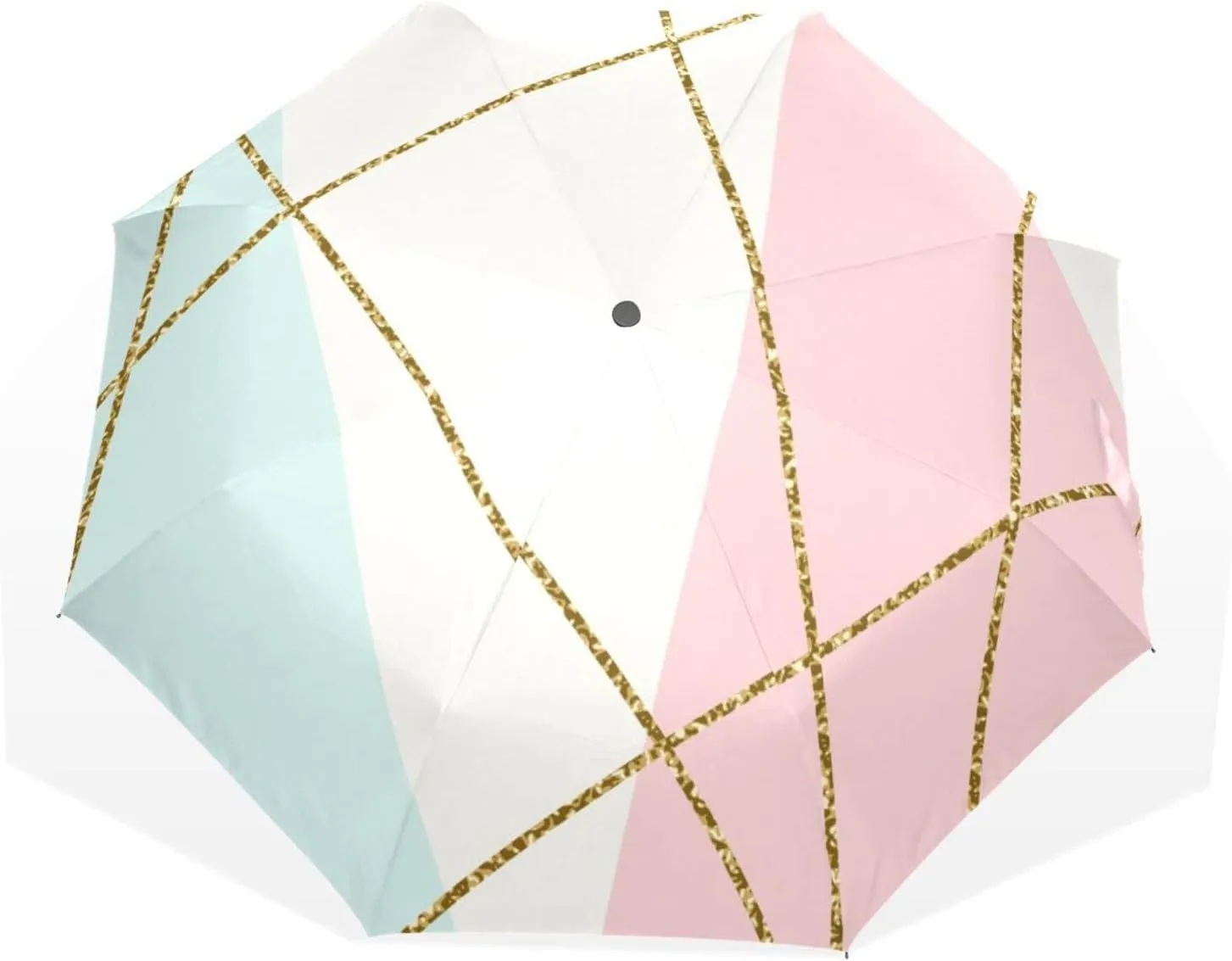 Poeticcity Rain Travel Umbrella, Hand Open Close Windproof Waterproof Folding Umbrella, Compact Canopy Strong Ray Parasol Umbrella