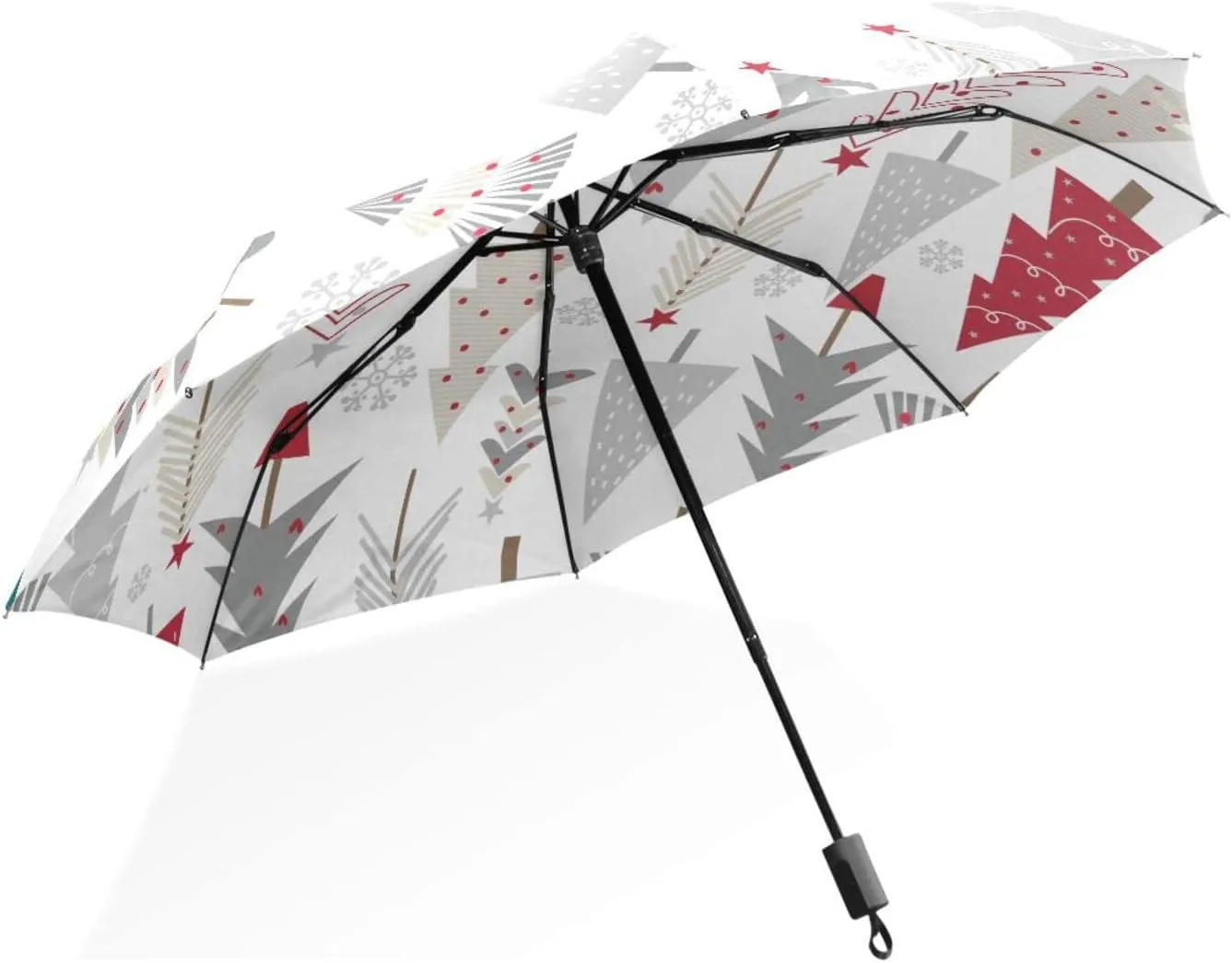 Poeticcity Rain Travel Umbrella, Hand Open Close Windproof Waterproof Folding Umbrella, Compact Canopy Strong Ray Parasol Umbrella