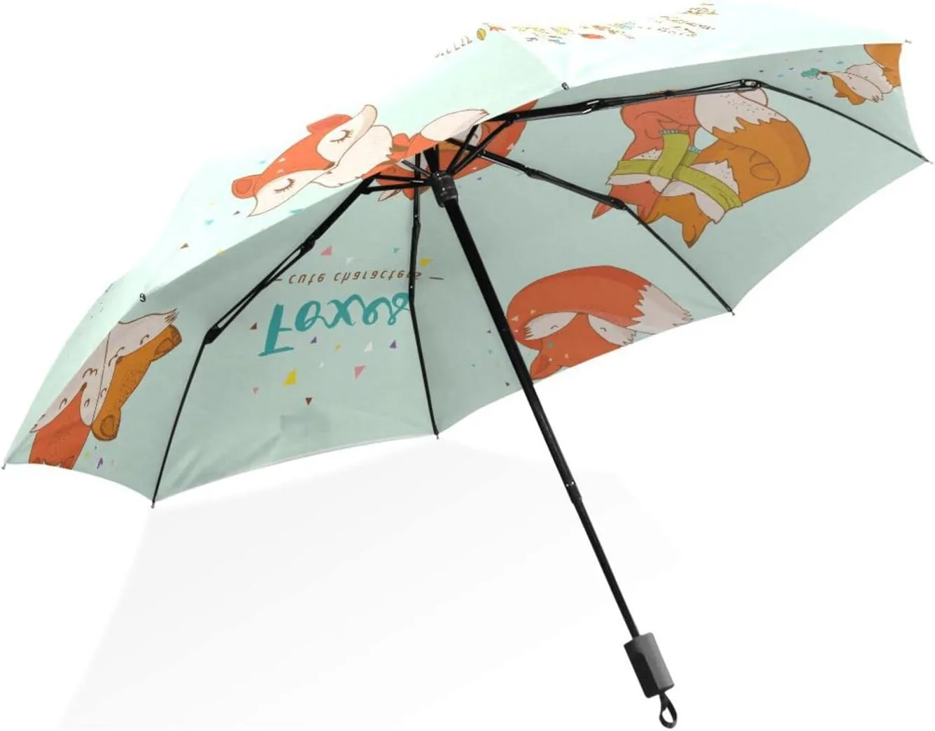 Poeticcity Rain Travel Umbrella, Hand Open Close Windproof Waterproof Folding Umbrella, Compact Canopy Strong Ray Parasol Umbrella