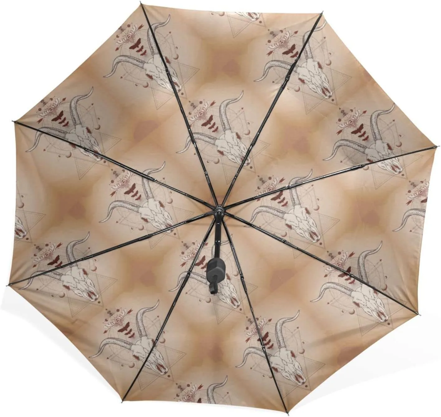 Poeticcity Rain Travel Umbrella, Hand Open Close Windproof Waterproof Folding Umbrella, Compact Canopy Strong Ray Parasol Umbrella