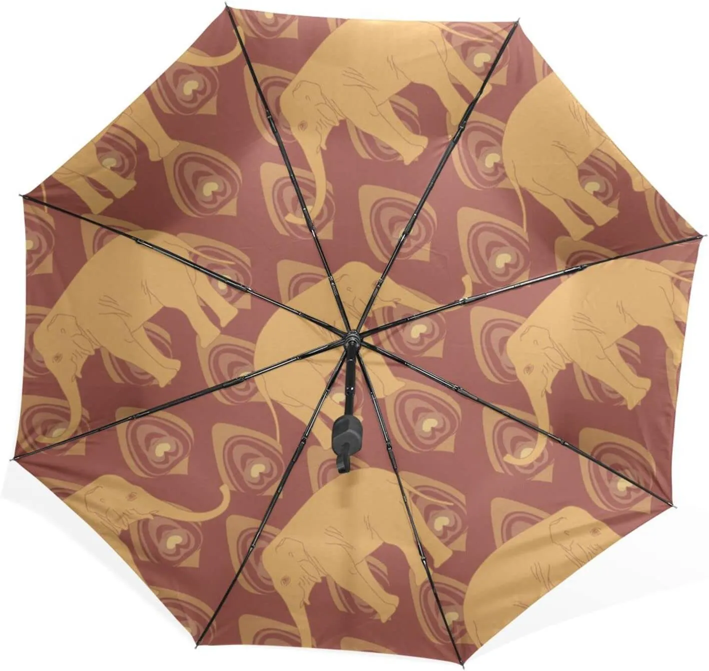Poeticcity Rain Travel Umbrella, Hand Open Close Windproof Waterproof Folding Umbrella, Compact Canopy Strong Ray Parasol Umbrella