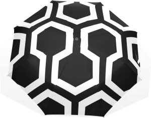 Poeticcity Rain Travel Umbrella, Hand Open Close Windproof Waterproof Folding Umbrella, Compact Canopy Strong Ray Parasol Umbrella