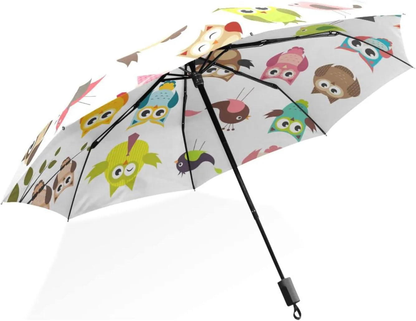 Poeticcity Rain Travel Umbrella, Hand Open Close Windproof Waterproof Folding Umbrella, Compact Canopy Strong Ray Parasol Umbrella