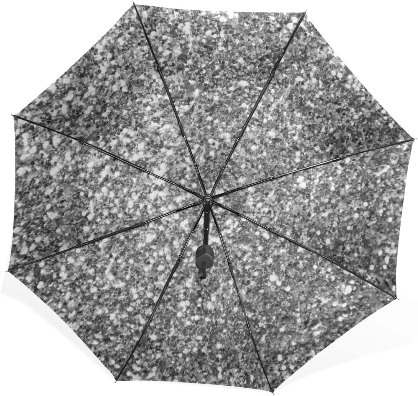 Poeticcity Rain Travel Umbrella, Hand Open Close Windproof Waterproof Folding Umbrella, Compact Canopy Strong Ray Parasol Umbrella