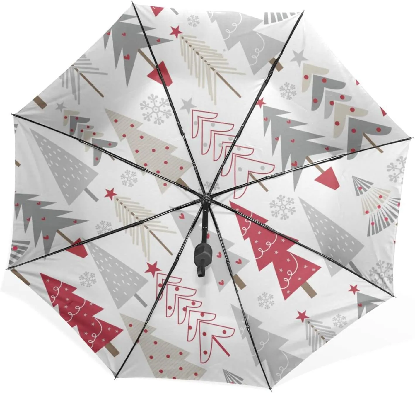 Poeticcity Rain Travel Umbrella, Hand Open Close Windproof Waterproof Folding Umbrella, Compact Canopy Strong Ray Parasol Umbrella