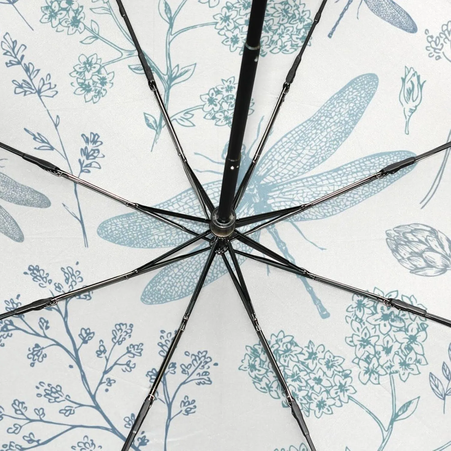 Poeticcity Rain Travel Umbrella, Hand Open Close Windproof Waterproof Folding Umbrella, Compact Canopy Strong Ray Parasol Umbrella
