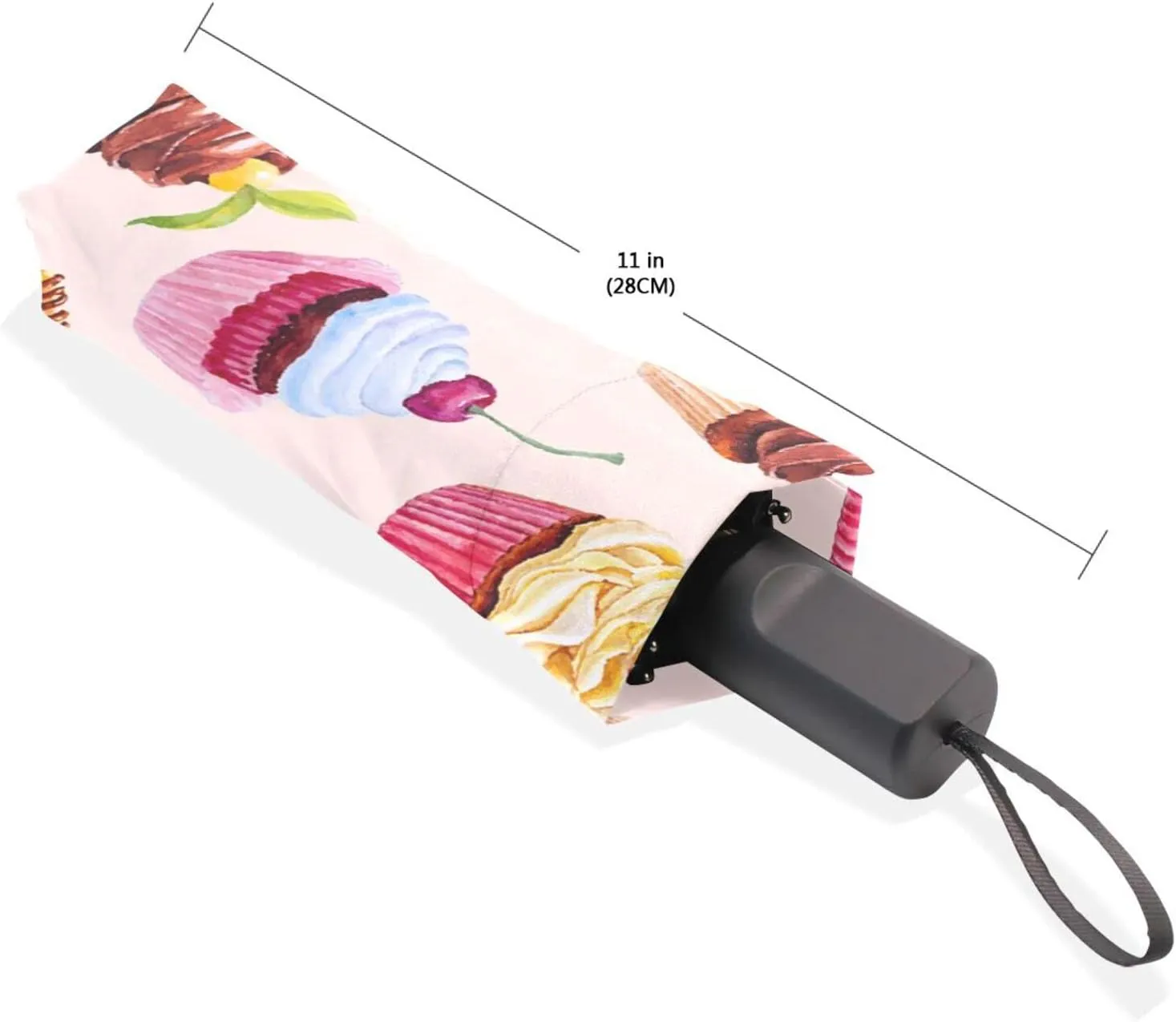 Poeticcity Rain Travel Umbrella, Hand Open Close Windproof Waterproof Folding Umbrella, Compact Canopy Strong Ray Parasol Umbrella