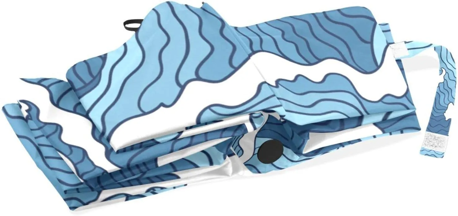 Poeticcity Rain Travel Umbrella, Hand Open Close Windproof Waterproof Folding Umbrella, Compact Canopy Strong Ray Parasol Umbrella