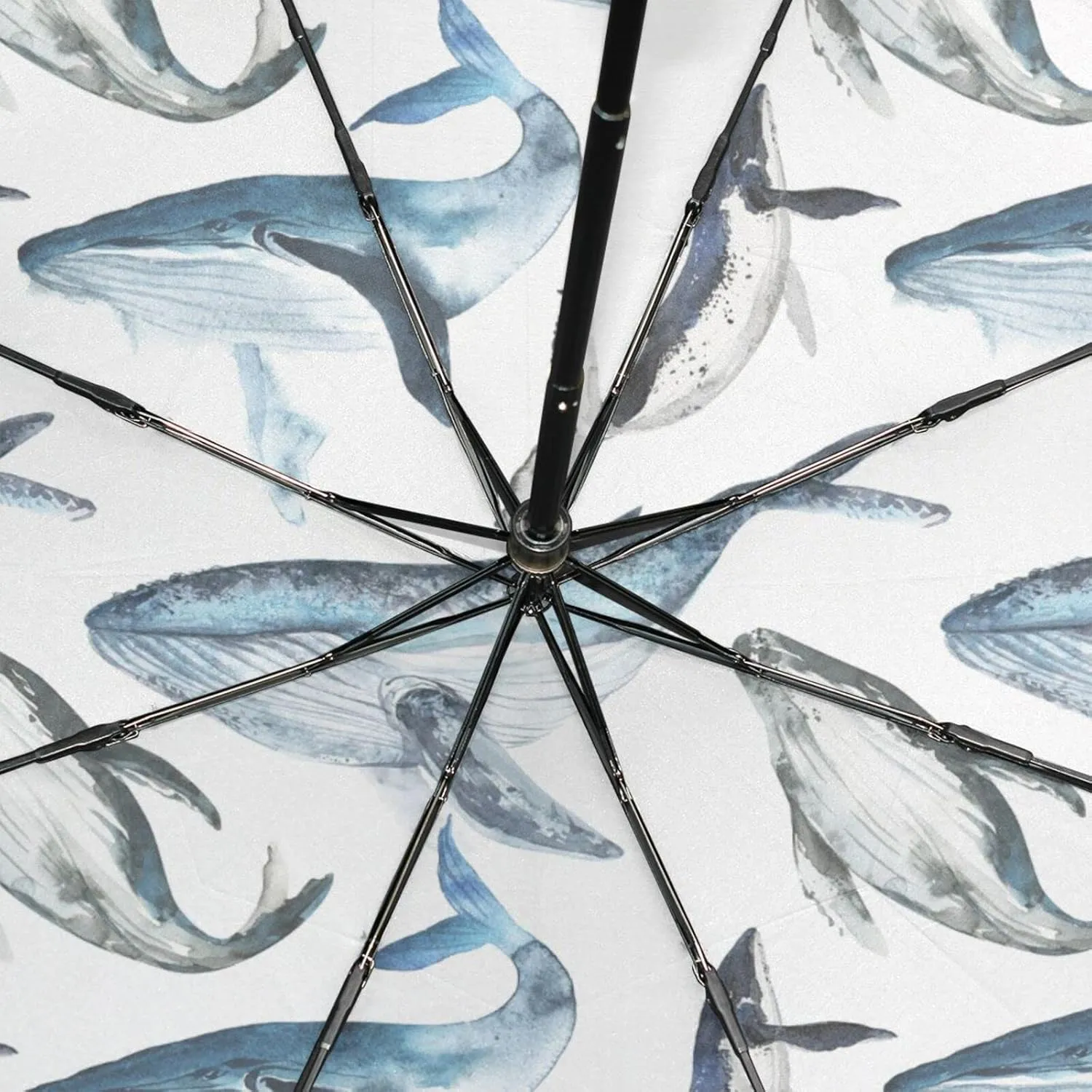 Poeticcity Rain Travel Umbrella, Hand Open Close Windproof Waterproof Folding Umbrella, Compact Canopy Strong Ray Parasol Umbrella