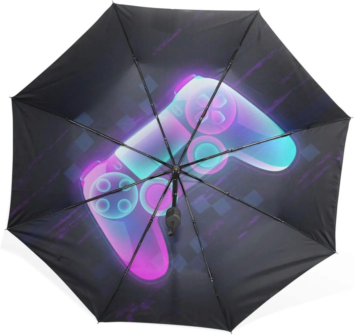 Poeticcity Rain Travel Umbrella, Hand Open Close Windproof Waterproof Folding Umbrella, Compact Canopy Strong Ray Parasol Umbrella