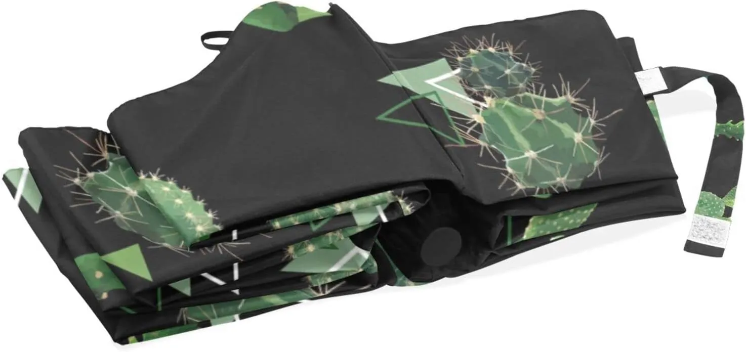 Poeticcity Rain Travel Umbrella, Hand Open Close Windproof Waterproof Folding Umbrella, Compact Canopy Strong Ray Parasol Umbrella
