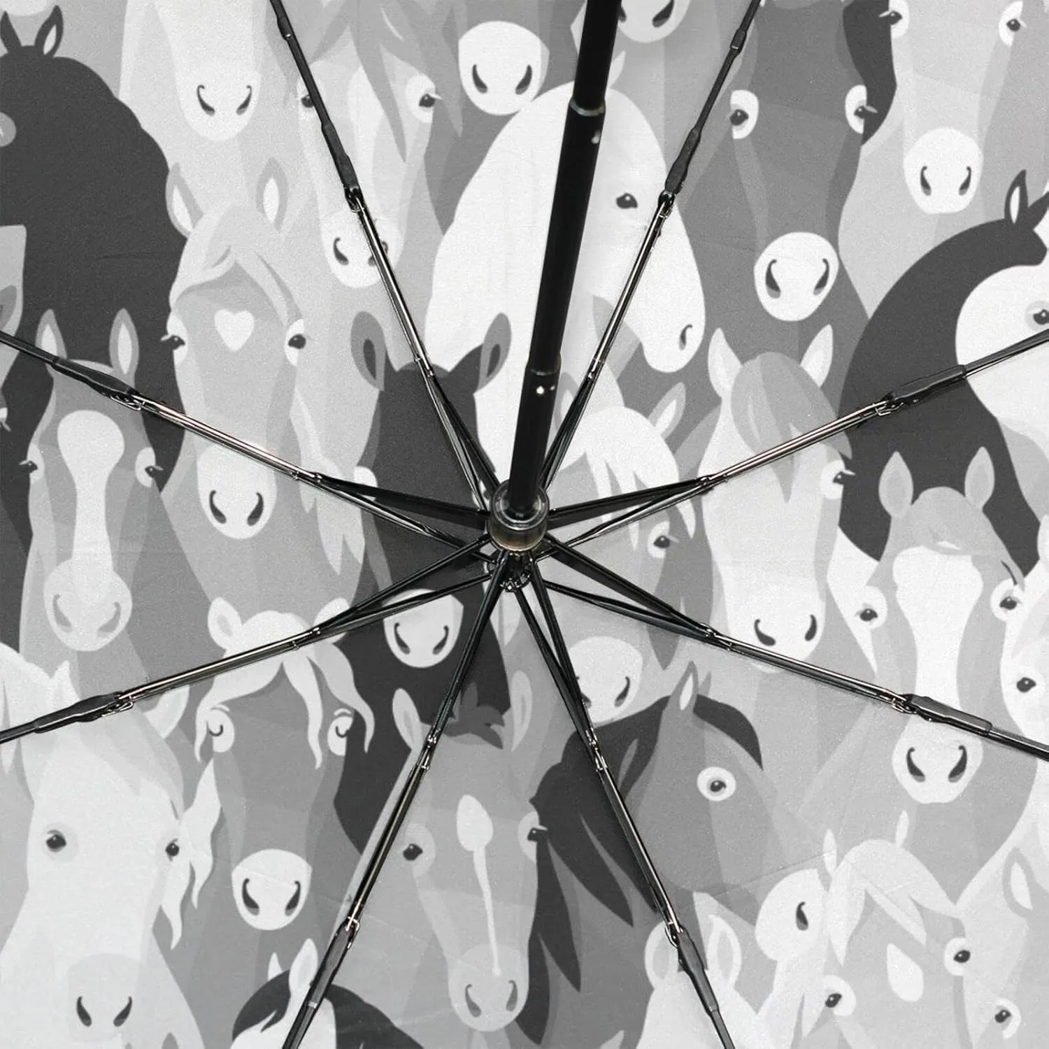 Poeticcity Rain Travel Umbrella, Hand Open Close Windproof Waterproof Folding Umbrella, Compact Canopy Strong Ray Parasol Umbrella