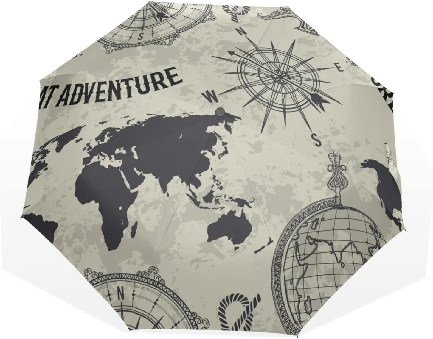 Poeticcity Travel Umbrella, Hand Open Close Windproof Waterproof Folding Umbrella, Black Tape Compact Canopy Strong Anti UV Ray Parasol